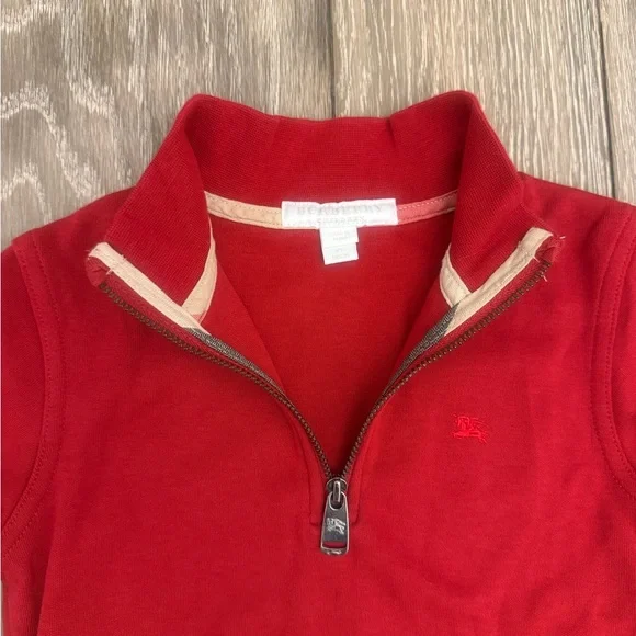 Burberry Red Kids Sweatshirt with Quarter Zip Collar size 3Y - Picture 4 of 5